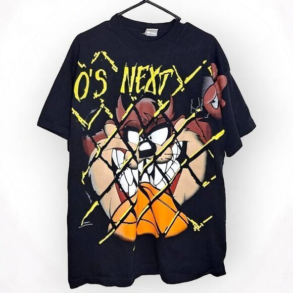 Taz Looney Tunes Vintage 90s Single Stitch Streetwear Basketball T-Shirt size XL